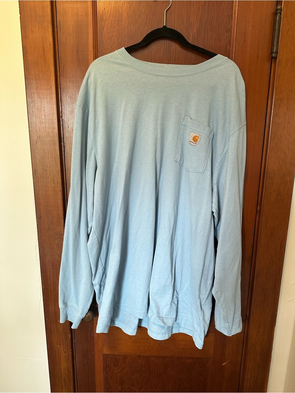 Carhartt Men’s Light Blue Long-Sleeve Pocket Tee